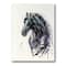 Designart - Portrait of Friesian Horse With Long Manes - Farmhouse Canvas Wall Art Print